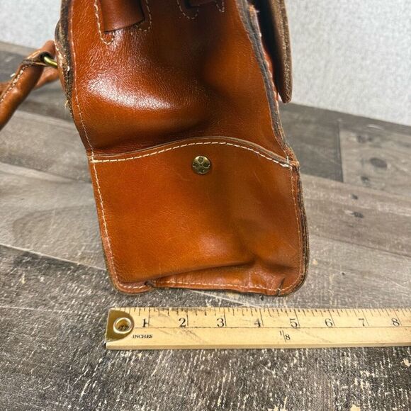 Patricia Nash Tan/Brown Vienna Satchel Leather Large Bag Purse - Picture 8 of 14